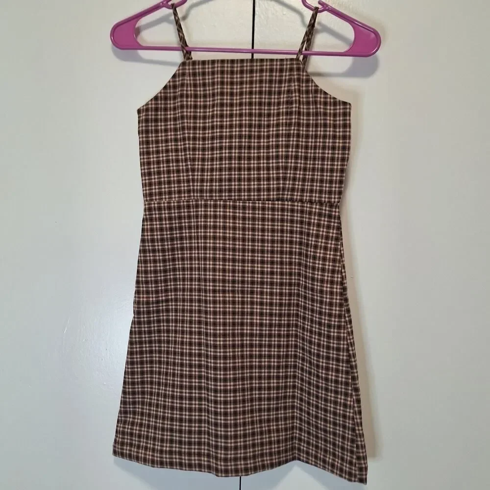 Gianni Bini Girls Brown Pink Plaid Dress Size 10